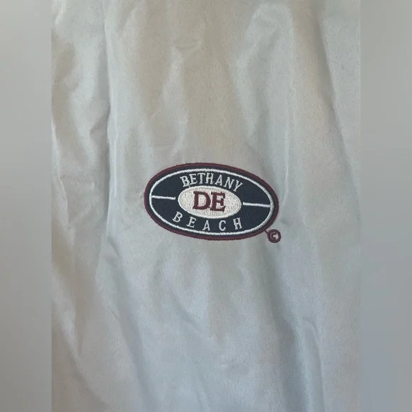 Bethany Beach Delaware men’s tan/navy full zip windbreaker with hood; XL - Picture 2 of 11